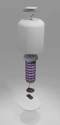 3D model of Mello with its internal components.